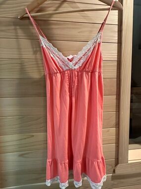 Vintage Y2K Victoria’s Secret 100% Cotton Lace Babydoll Cami Coquette Sz Small
